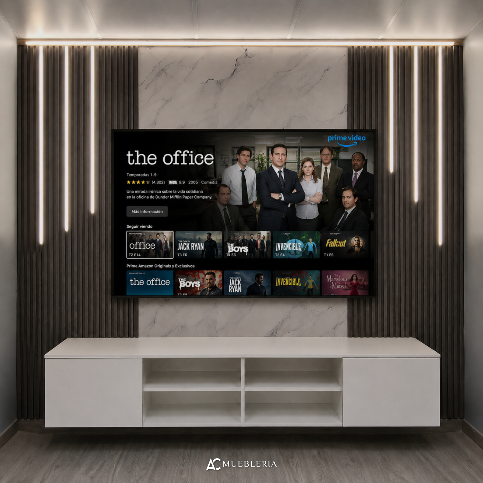 Mueble de TV flotante con Wall panel